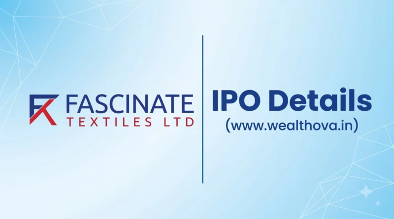 Fascinate Textiles IPO Details banner featuring company logo and Wealthova website